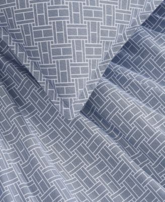 Trellis Flag Cotton Reversible 2-Pc. Duvet Cover Set, Twin