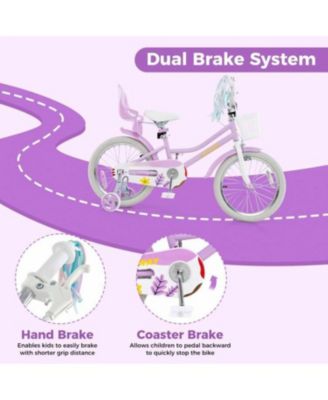 Girls Bike with Doll Seat and Streamers