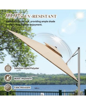 Rectangle Cantilever Umbrella with Center Pole Base Not Included