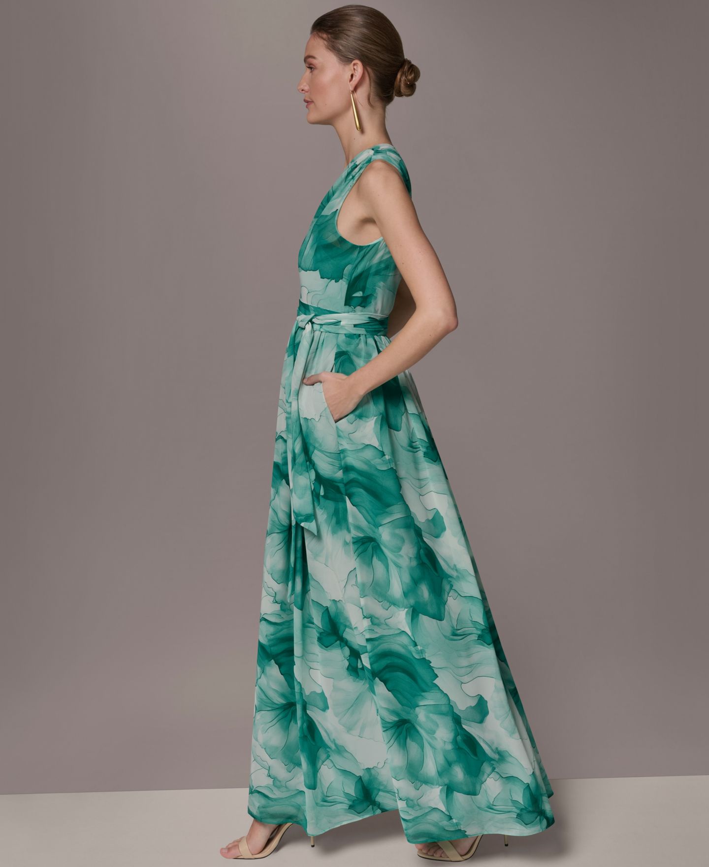Женское платье Donna Karan New York Chiffon Ball Gown, цвет: Разноцветный — фото 3