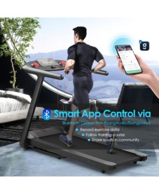 4.75HP Folding Treadmill with Preset Programs & Touch Screen-Black