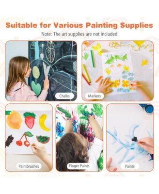 3 in 1 Art Easel for Kids with Magnetic Chalkboard and Whiteboard