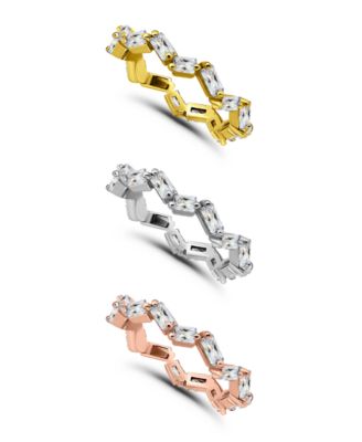 Cubic Zirconia (6 7/8 ct.t.w) 3-Pc. Set Baguette Zig Zag Pattern Ring