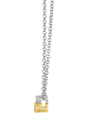 Sunny Yellow & Vanilla Diamond Pendant Necklace (6/25 ct. t.w.) in Two-Tone 14k Gold