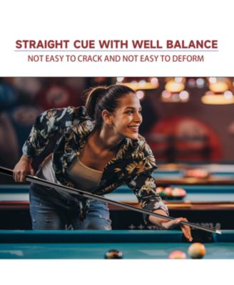 58" 2-Piece Matte Fiberglass Graphite Composite Billiard Pool Cue Stick for Men/Women