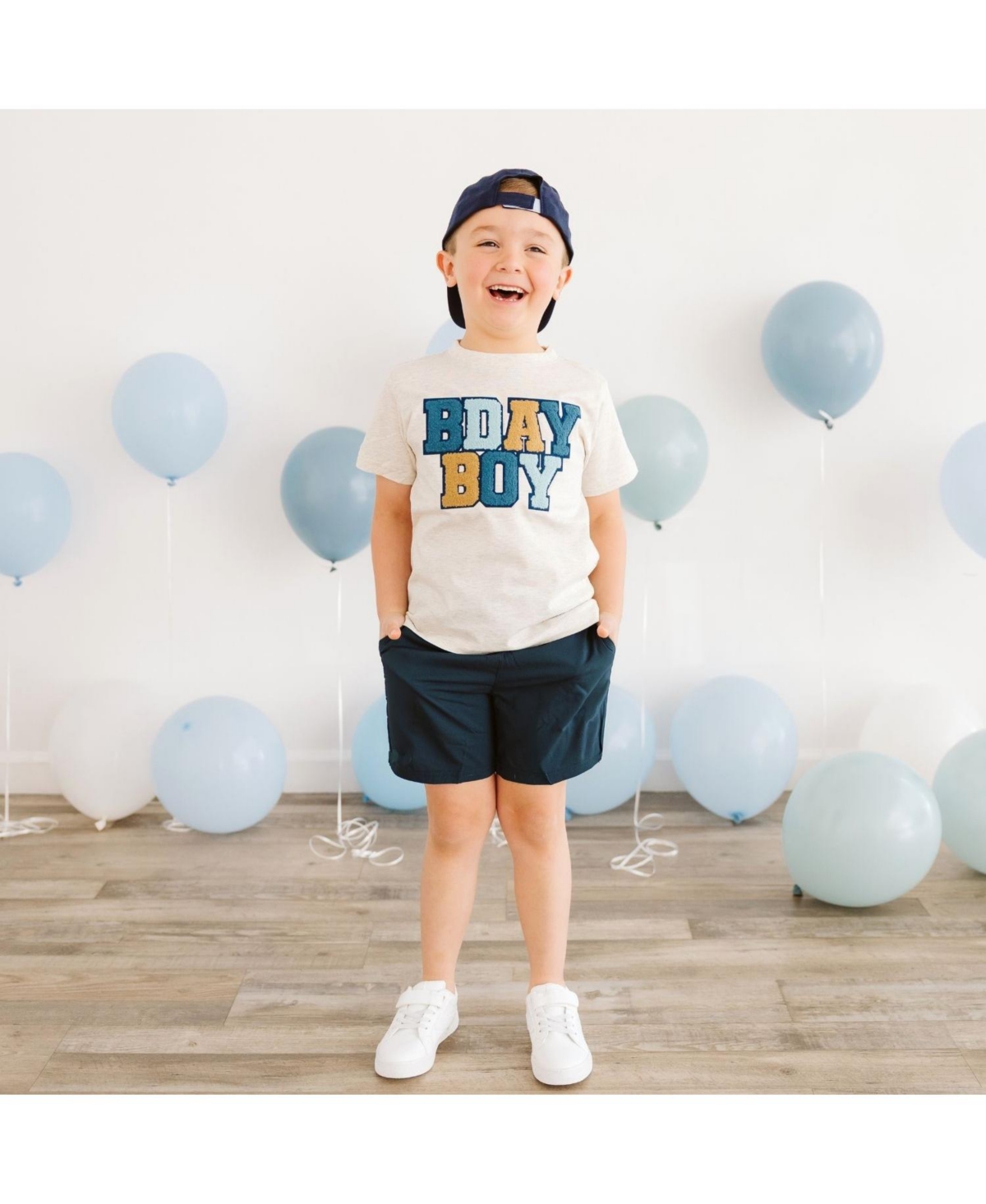 Sweet Wink Little Boys Birthday Boy Patch Short Sleeve T-Shirt