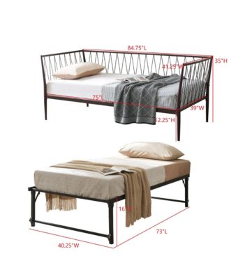 Bella Metal Day Bed with Trundle Stylish and Functional
