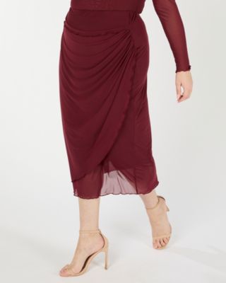 Plus Size Annalise Mesh Bodycon Midi Skirt