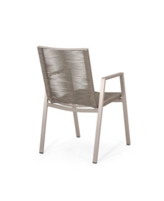 Outdoor Modern Aluminum Dining Chair with Rope Seat