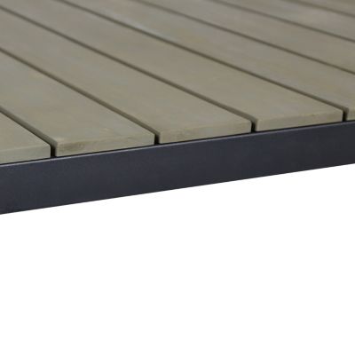 Ernesto Acacia Wood Modern Industrial Outdoor Bar Table