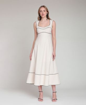Women's Sweetheart Neck Midi Dress