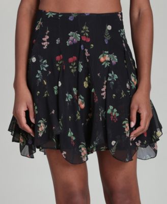 Women's Bias Ruffle Mini Skirt