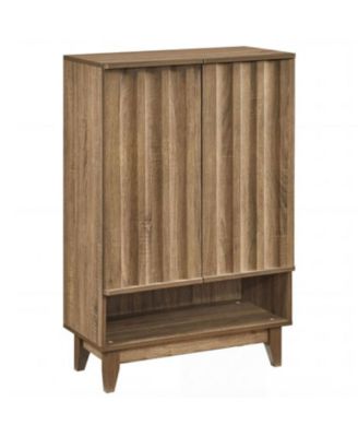 Shoe Organizer with 6 Shelves and Decorative Doors