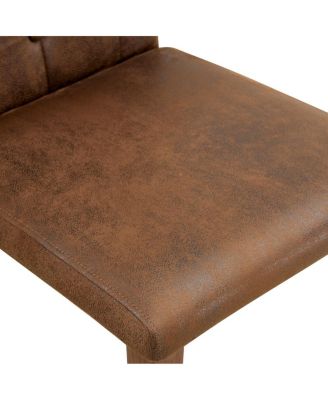 Brown Walnut Dining Chair with Ergonomic Buckle Backrest