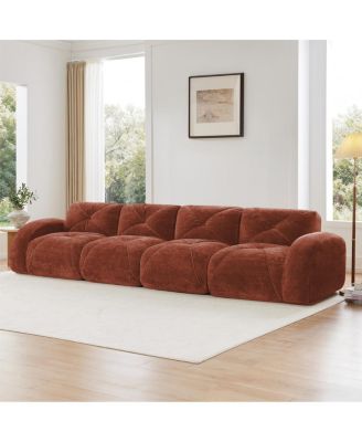  Soft Velvet Boneless Sofa, Tufted, Ergonomic, No Assembly.