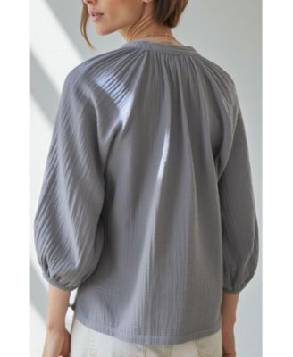 Plus Size Ocean+Main Gauze Top