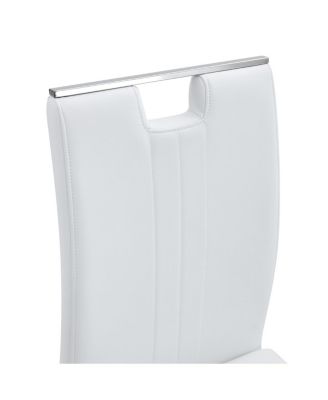 Set of 4 PU bow-shaped chairs for minimalist/contemporary homes.