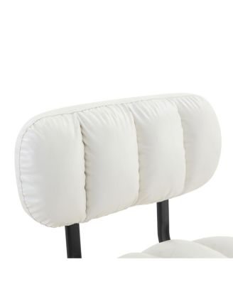 Streamdale  Furniture Set of 2 PU Leather Adjustable Bar Stools with Base & Footrest