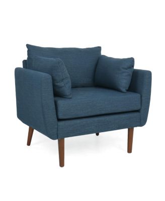 Fabric Club Chair with Birch Wood Legs