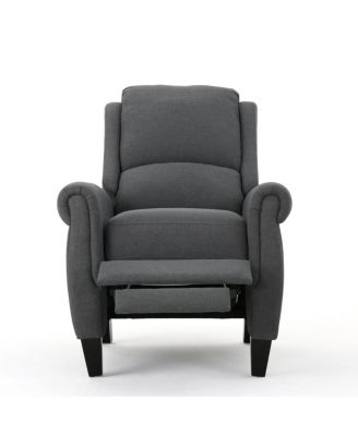Streamdale Cozy Charcoal Polyester Recliner with Rubber Wood Legs