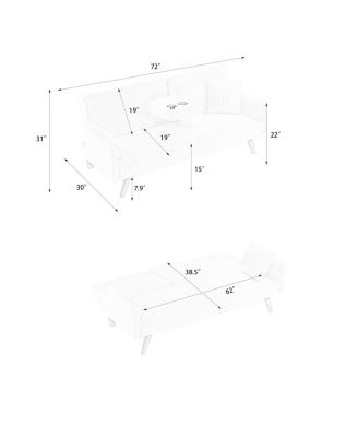 Minimalist straight-line corduroy sofa for living room and bedroom