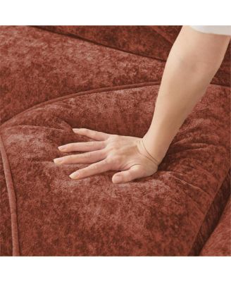 U-shaped Boneless Sofa, Soft Velvet, Tufted, 32D Sponge, No Assembly.
