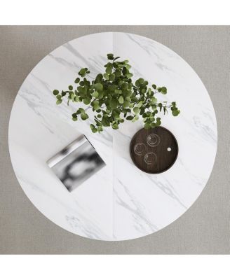 Streamdale Round MDF Dining Table for 4, Modern Farmhouse Kitchen Table