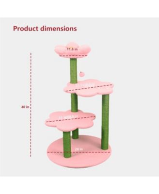 Multi-Level Cat Tree with Removable Perch & Scratching Posts – Includes Hanging Toy