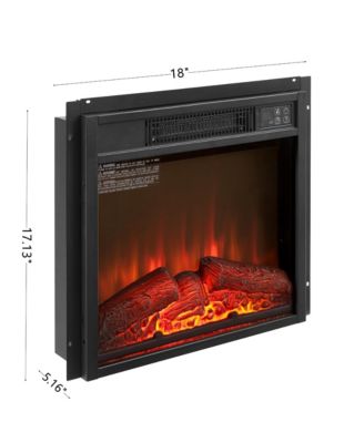 Electric Fireplace Insert 1400W 120V ,Equipped with remote control, ultra thin heater with log set & realistic flame
