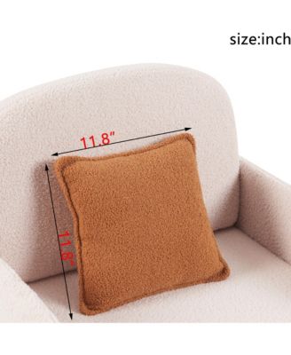 Cream White Sherpa Armchair – 2-in-1 Pet Friendly Furniture with Lumbar Pillow