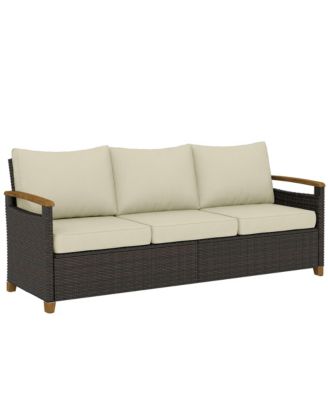 3 Seater Outdoor Couch Sofa with Cushioned Wide Seats