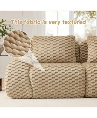 Streamdale Modern L-Shaped Modular Sectional Sofa, Flannelette, Oversized 3-Seater, Movable Ottoman