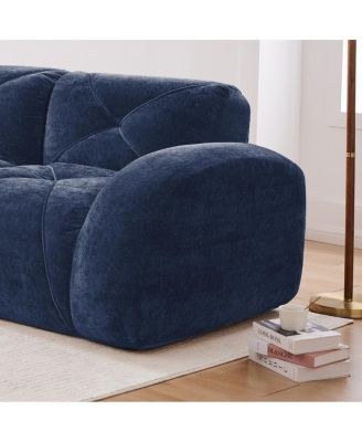Streamdale L-shaped Boneless Sofa, Soft Velvet, Tufted, 32D Sponge, No Assembly