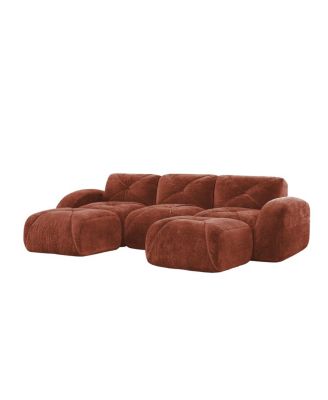 Streamdale U-shaped Boneless Sofa, Tufted, 32D High Density Sponge