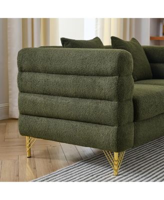 Streamline Modern Two-Seater Sofa with Premium Lumbar Pillows