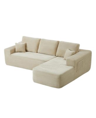 104" Cloud Sectional Sofa with L-Shape Chaise & Side Pockets