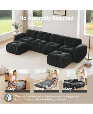 Streamdale U-shaped Boneless Sofa, Tufted, 32D High Density Sponge, Anti-Slip