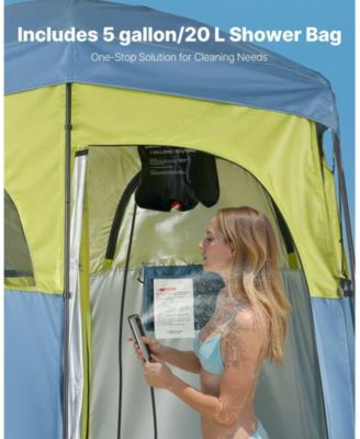 2-Room Camping Shower Tent with Shower Bag and Carry Bag