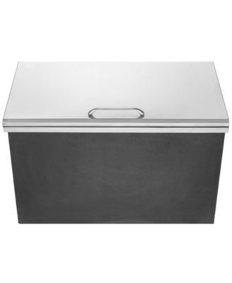 24 x 20 x 15 Inch Drop-In Stainless Steel Ice Chest, 40 Qt with Hinged Lid