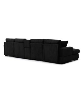 U Shaped Cloud Couch Sectional Sofa, 126" Oversized Comfy Cloud Sofa with Console