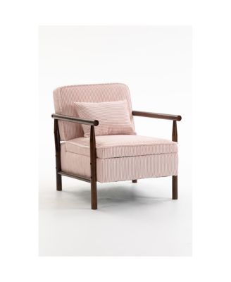 Storage Chair, Mid Century Modern Accent Chair with Wood Frame