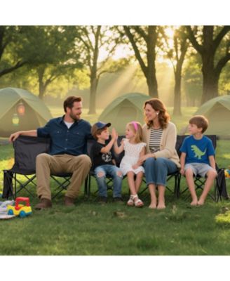 6-Seat Portable Folding Sports Bench with Backrest and