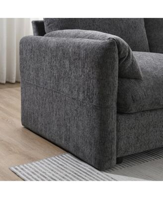  96.5" L-Shaped Sectional Sofa w/ Storage Ottoman, USB Charger & Phone Holder