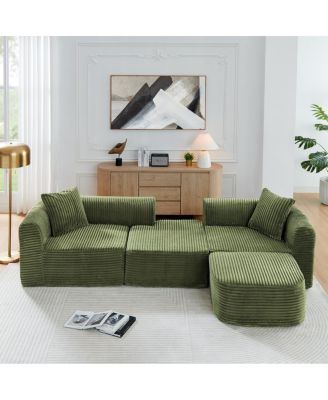  114" Cloud Sectional Couch with L-Shape Chaise, Modular Sofa