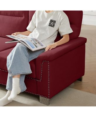  82" Modern Snowfleece 3-Seater Sofa