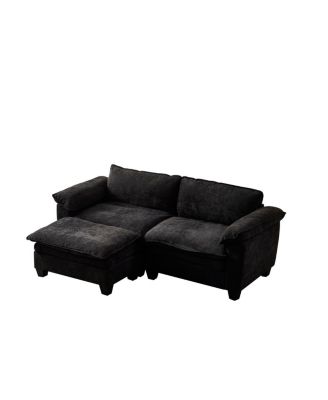 Streamdale Living Room Furniture Big Loveseat Luxury Couch with Ottoman