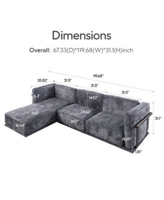  Fashionable modular chenille sofa with iron and wood frame