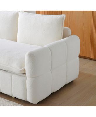 Sleeper Sofa, Sofa Bed - 3-in-1 Pull Out Couch Bed with Teddy Chaise