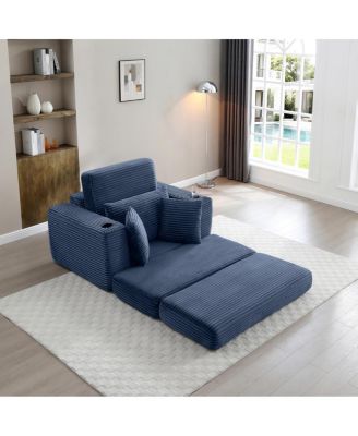  52.4" Boneless Chaise Lounge Indoor Oversized Cloud-Like Cozy Modular 3-in-1 Sofa Bed