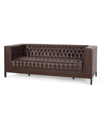 Contemporary Upholstered Sofa with Button-Tufted Diamond Stitching